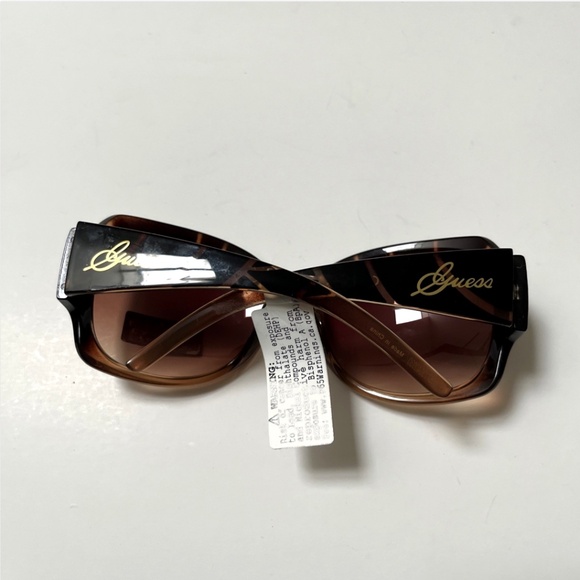 New GUESS Oversized Sunglasses GUF200 Acetate Brown Tortoise Shell main image 5